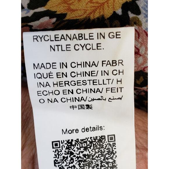 SHEIN Babydoll Dress Womens Large Multi Floral Flare Hem Smocked Deep V Neck - Picture 7 of 13